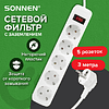 Сетевой фильтр Sonnen SPW-305, 3 м, 5 розеток, белый - 9