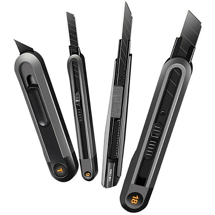 Нож строительный Deli HS EHT4018, 18 мм, Soft Touch, черный - 16