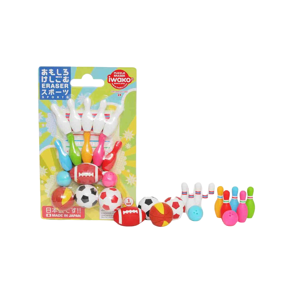 Набор ластиков "IWAKO Sports", блистер