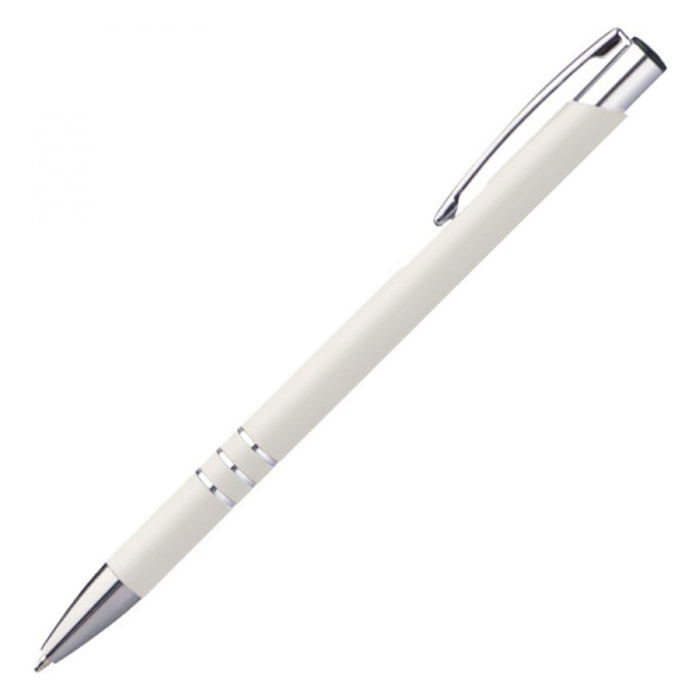 Ручка шариковая автоматическая "New Jersey", 0.7 мм, белый, серебристый, стерж. синий - 2