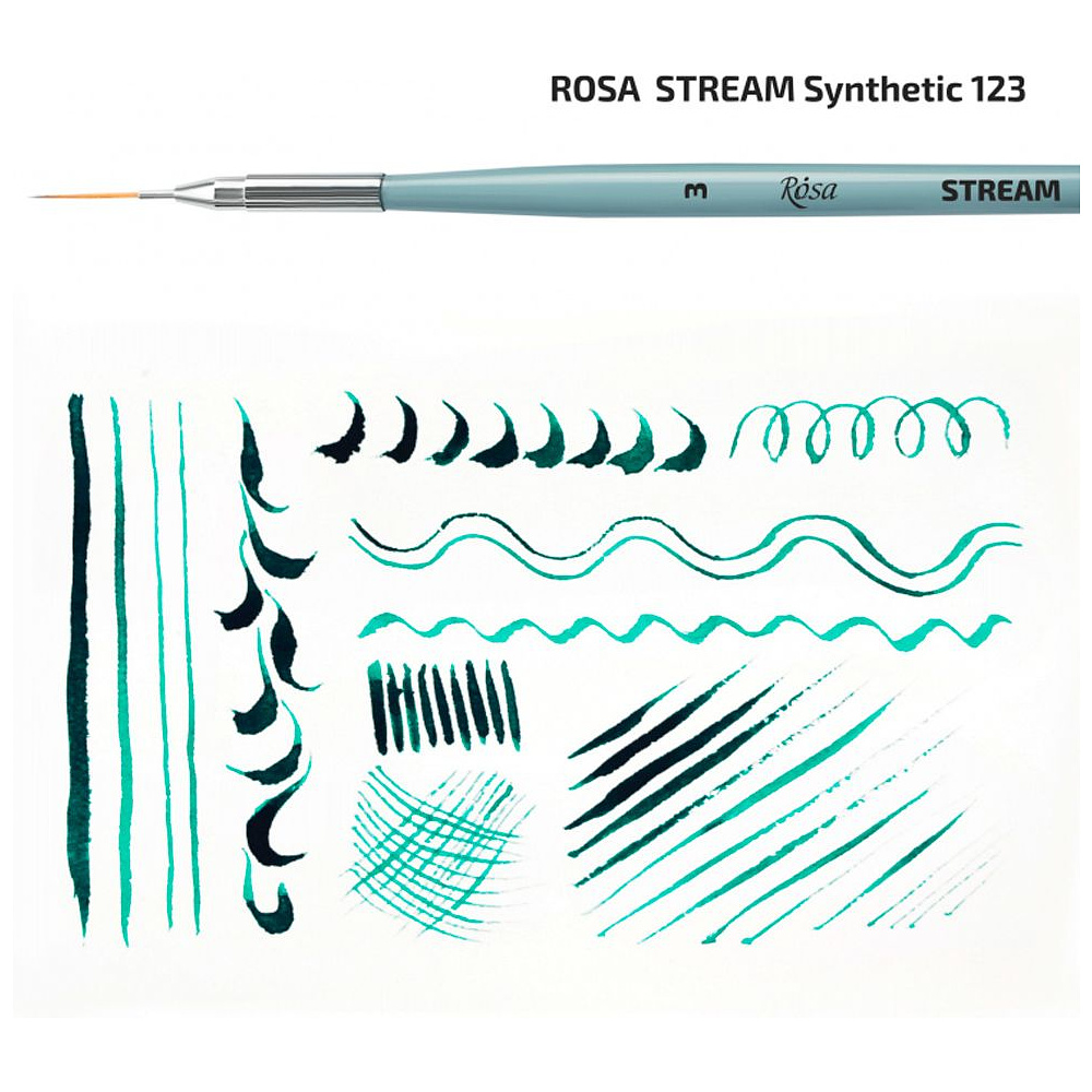 Кисть "ROSA Stream 123/3", синтетика, круглая, лайнер, №3 - 3