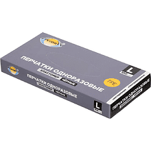 Перчатки ТПЭ одноразовые "Aviora", р-р L, 100 шт/упак, черный