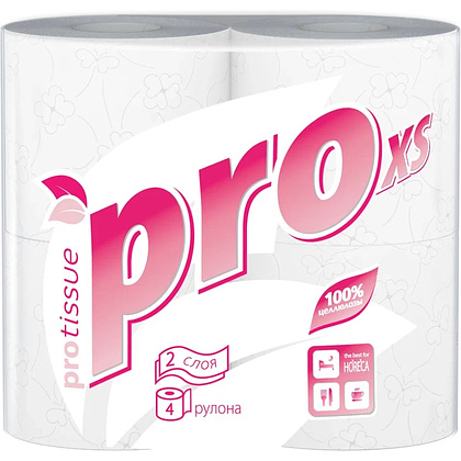 Бумага туалетная  PROtissue 18м, 2 слоя, 4 рул, 100% целлюлоза