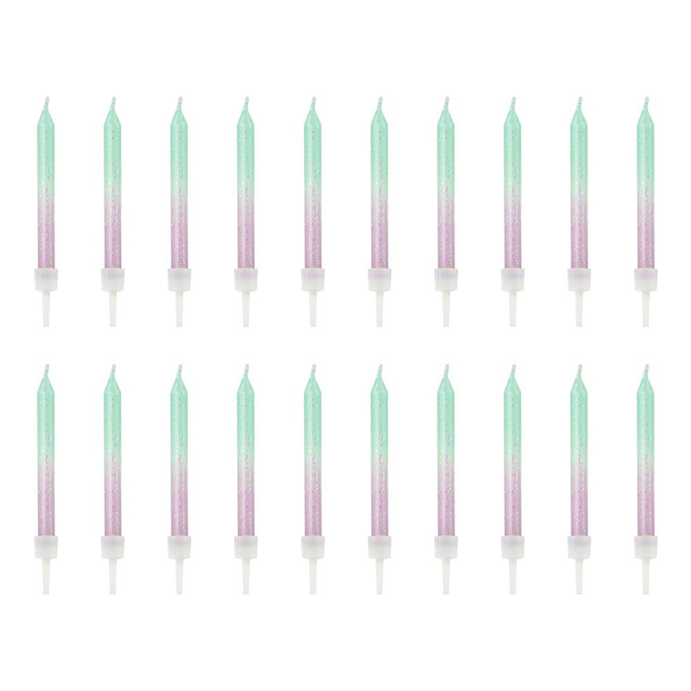 Свеча омбре, 20 шт, синий, фиолетовый