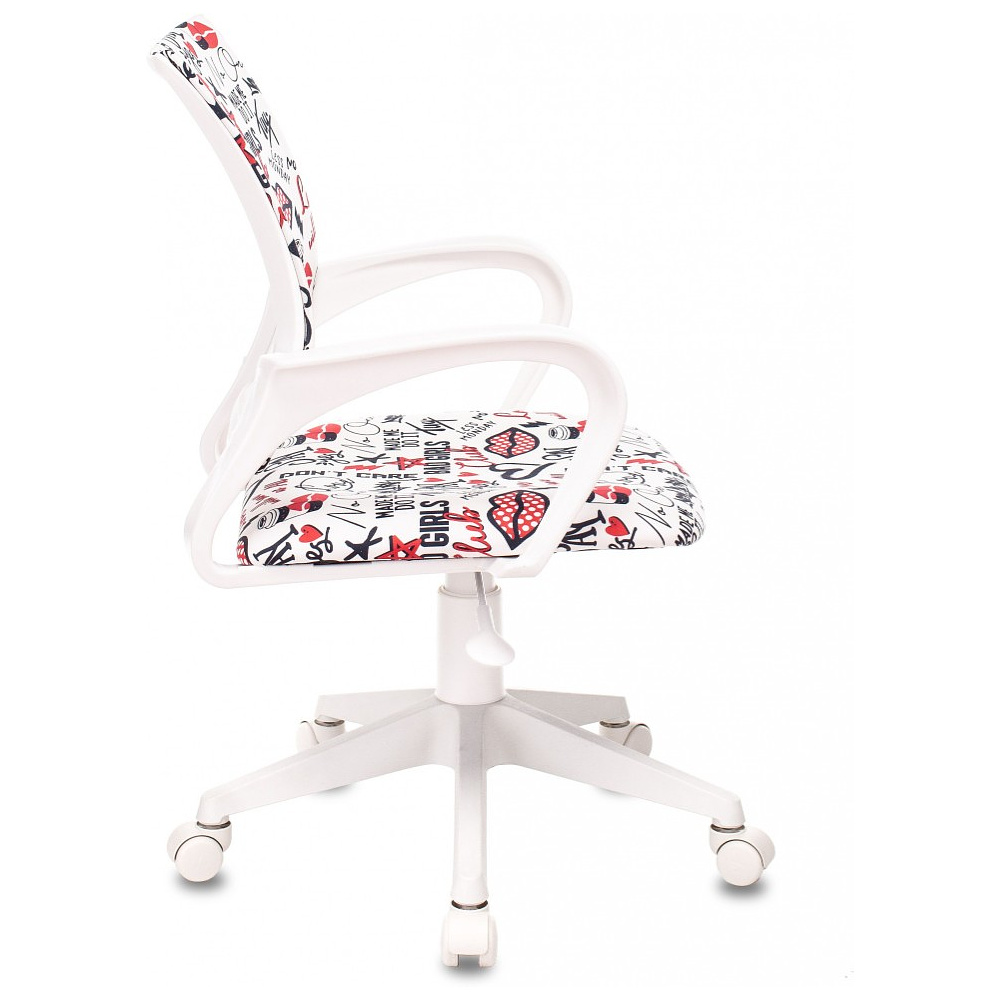 Кресло детское Бюрократ BUROKIDS 1 W, ткань, пластик, красные губы - 3