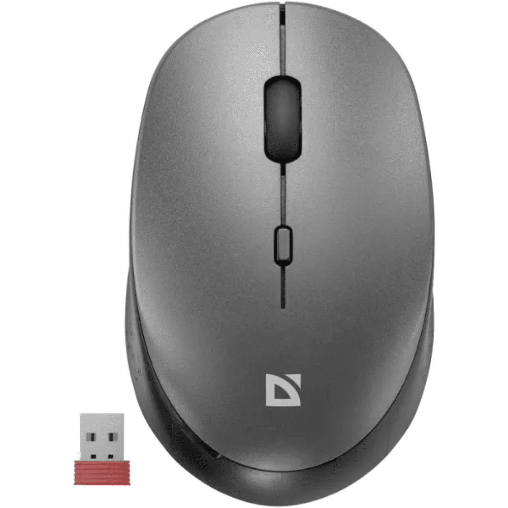 Мышь DEFENDER "Auris MB-027", беспроводная, серый, 800-1600 dpi