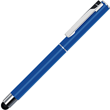 Ручка-роллер "Straight Si R Touch", 0.7 мм, синий, серебристый, стерж. синий