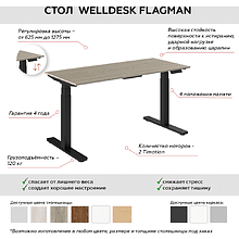 Стол подъемный WellDesk Flagman (регулируемый по высоте каркас арт. 9022026 и столешница арт. 9190094)