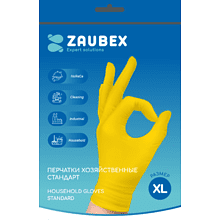 Перчатки латексные хозяйственные "Zaubex", желтый