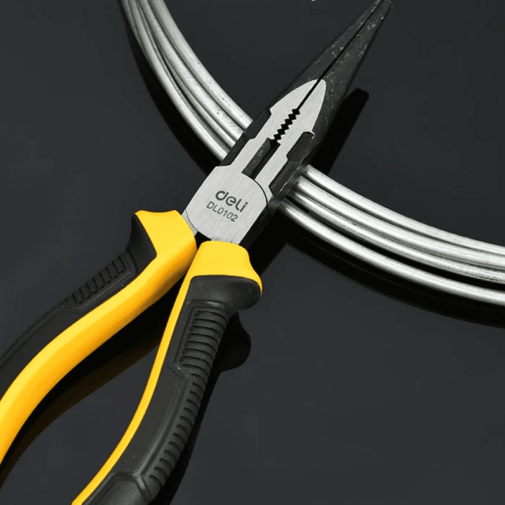 Длинногубцы Deli YS EDL0102, 200 мм, 2-х компонентные рукоятки - 5