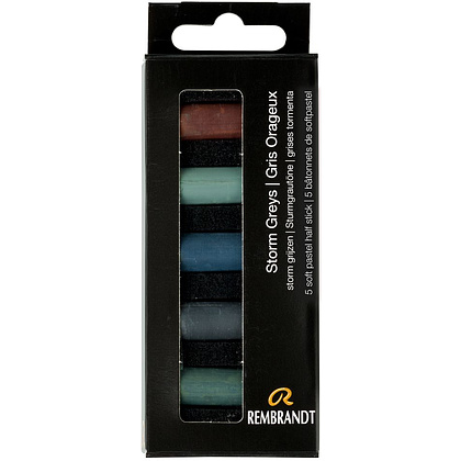 Набор мягкой пастели "Rembrandt Half Pastel", 5 цветов, насыщенные серые