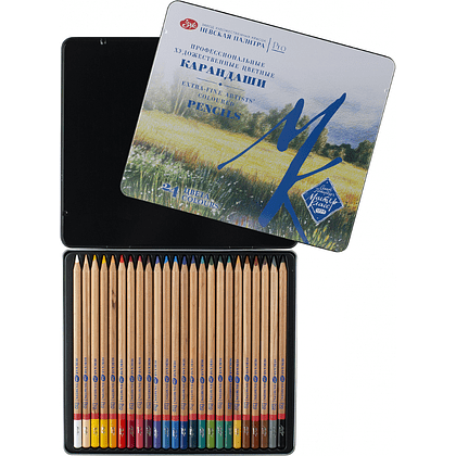 Цветные карандаши "Мастер-Класс", в жестяном пенале, 24 цвета - 4