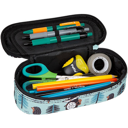 Пенал CoolPack "Shoppy", 1 отделение, голубой, черный - 2