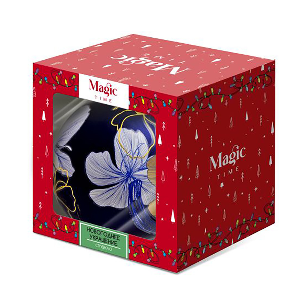 Шар елочный 8 см, стекло, "Ботаника", черный - 2