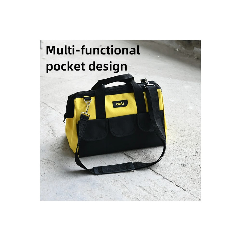 Сумка для инструментов Deli YS EDL430016, 360х180х250 мм, ткань Oxford, черный, желтый - 7
