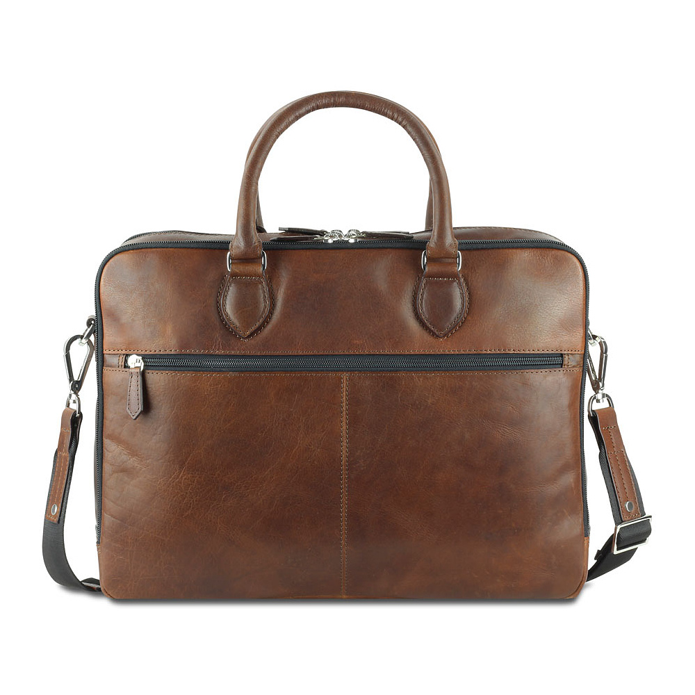 Портфель для документов "Don Valentino", кожа, коричневый - 6