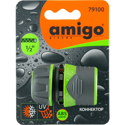 Коннектор Amigo Grande "79100", 1/2", пластик, серый, зеленый - 2