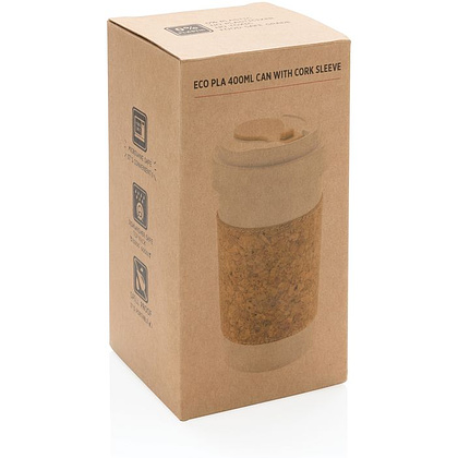 Стакан "Eco", биоразлагаемый, 400 мл, белый, светло-коричневый - 4