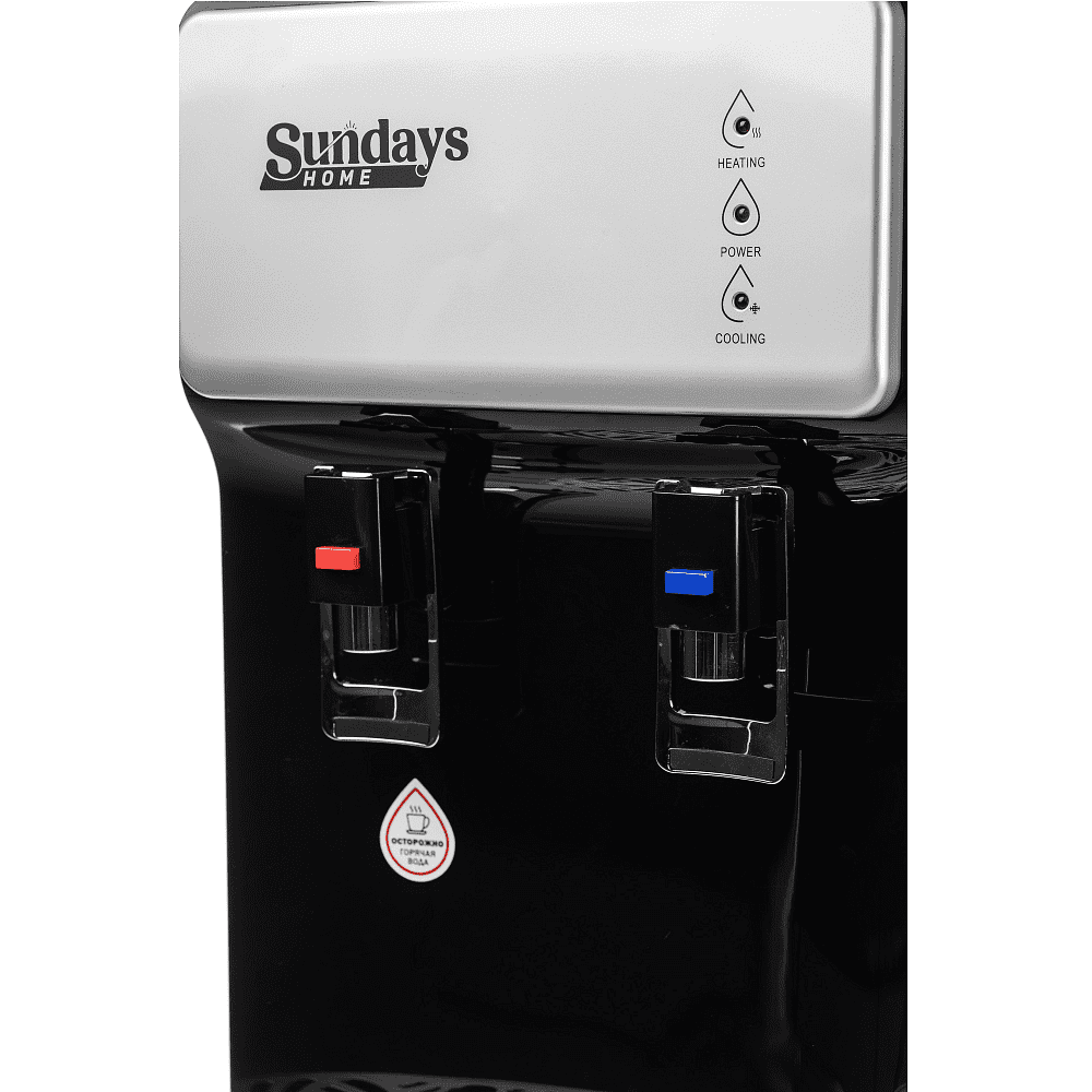 Кулер со шкафчиком Sundays "SL-805LB", серебристый, черный - 5