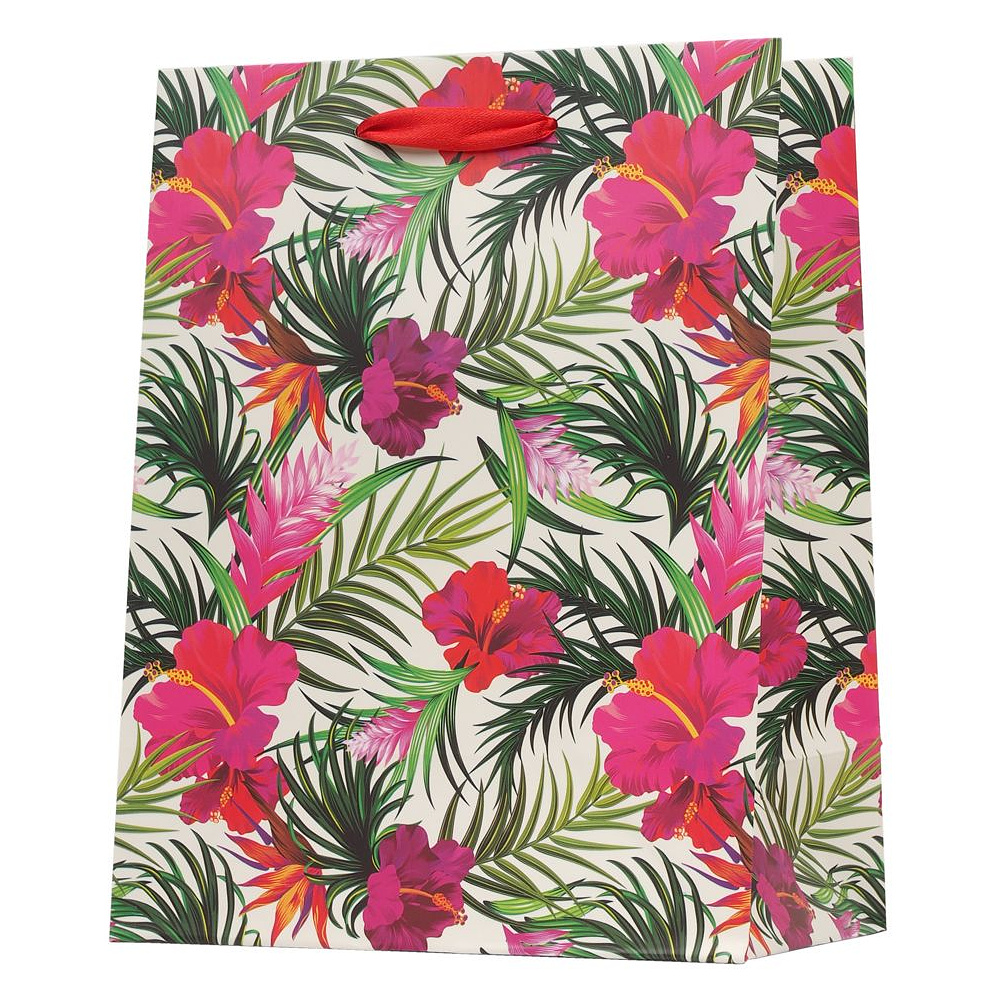 Пакет бумажный подарочный "Цветы", 32.4x13.7x26.4 см, ассорти - 3