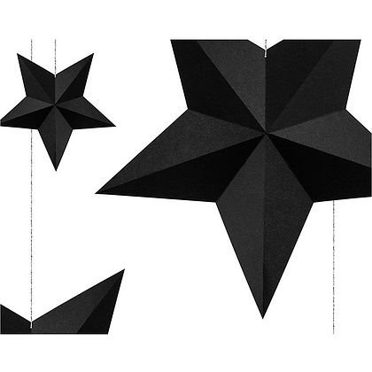 Подвеска декоративная "Звезды", 6 шт, черный - 2