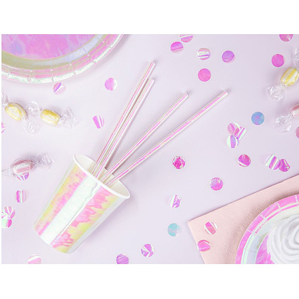 Трубочки бумажные переливающиеся, 19.5 см, 10 шт - 2