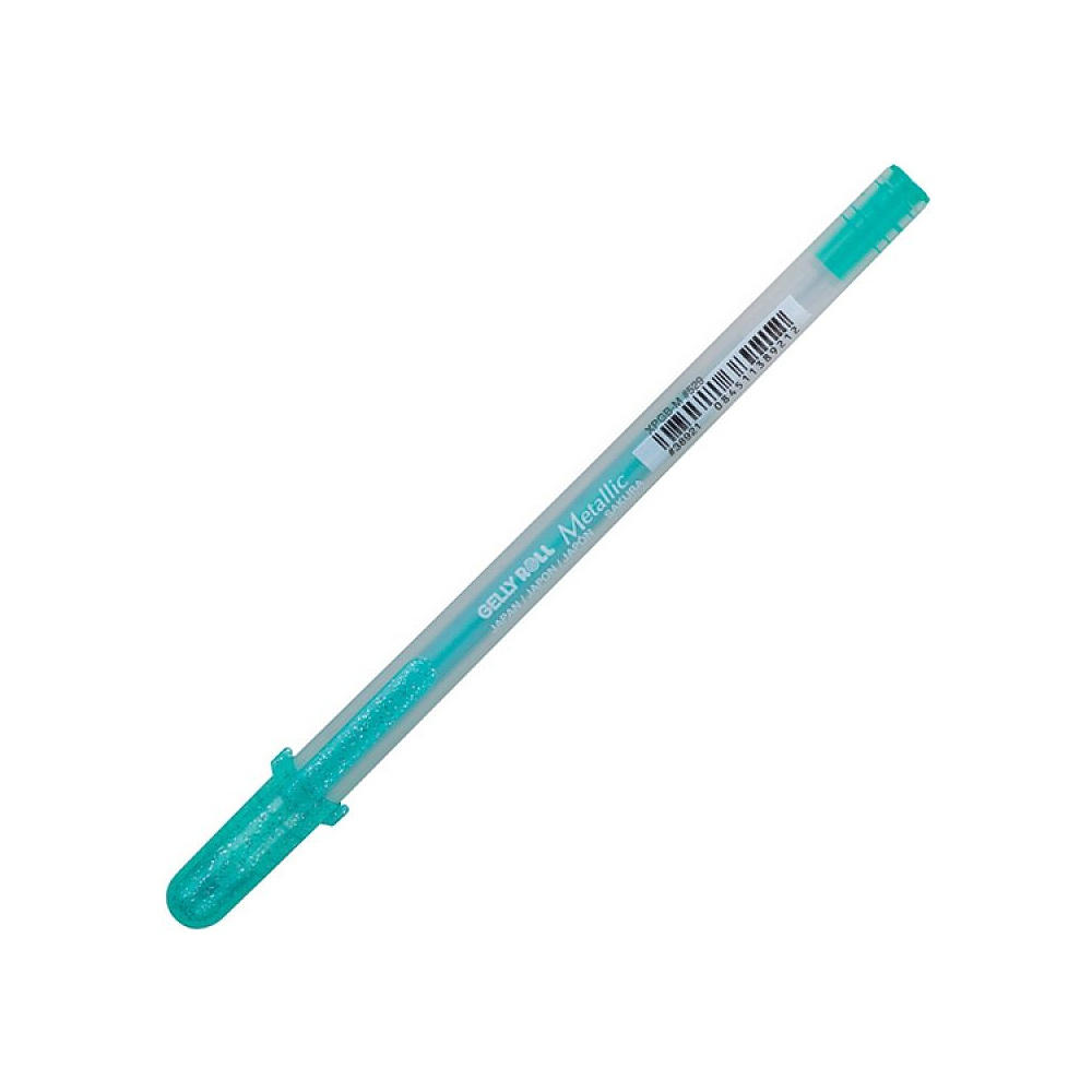 Ручка гелевая "Gelly Roll Metallic", 1.0 мм, прозрачный, стерж. зеленый