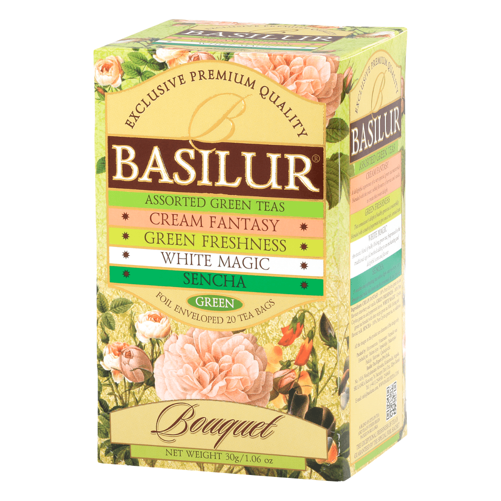 Чай Basilur "Букет", 25 пакетиков x 1.5 гр, зеленый, ассорти