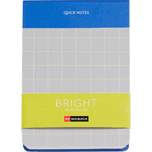 Блокнот "Bright", А5, 135х191 мм, 80 листов, линейка, синий, серый