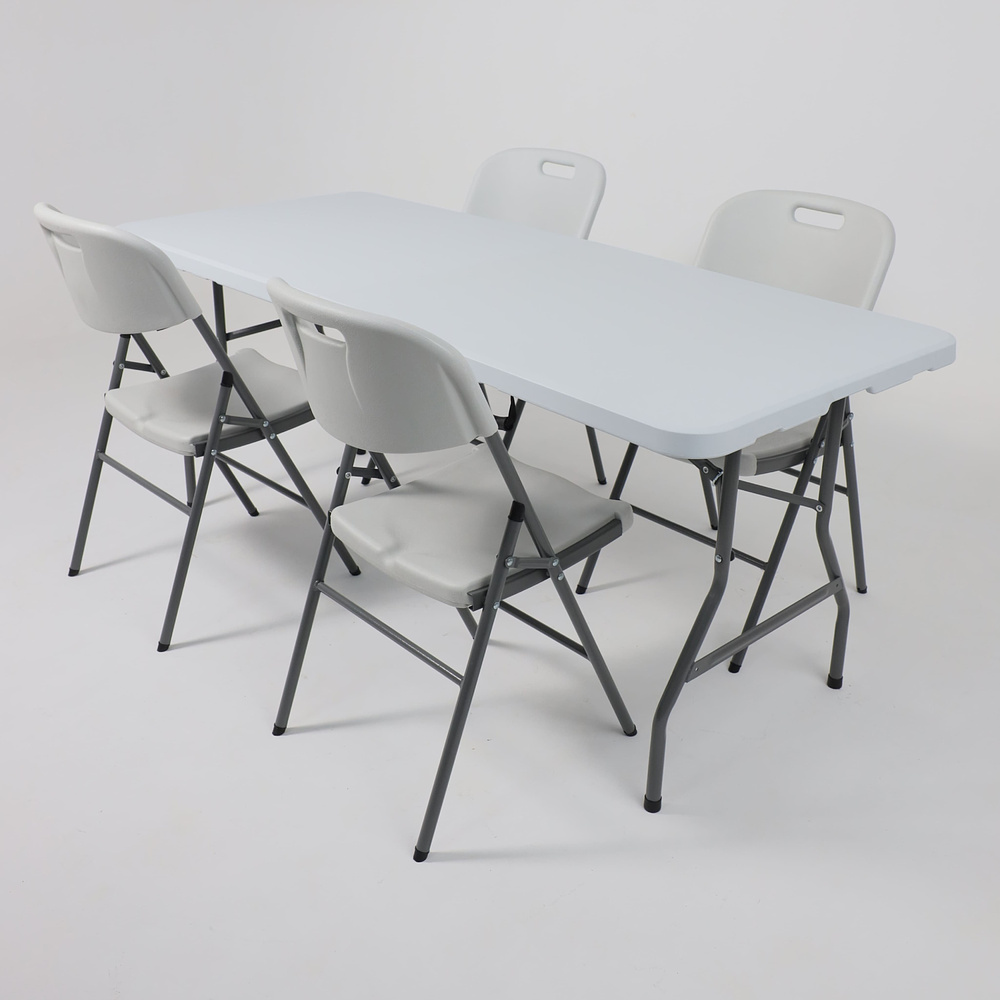 Стол складной 1800х755х730 мм, пластик, белый - 11