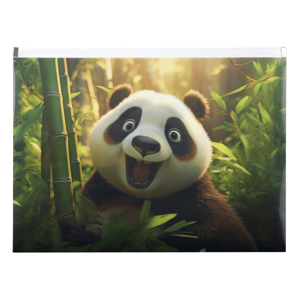 Папка-конверт на молнии "Panda", A4, разноцветный