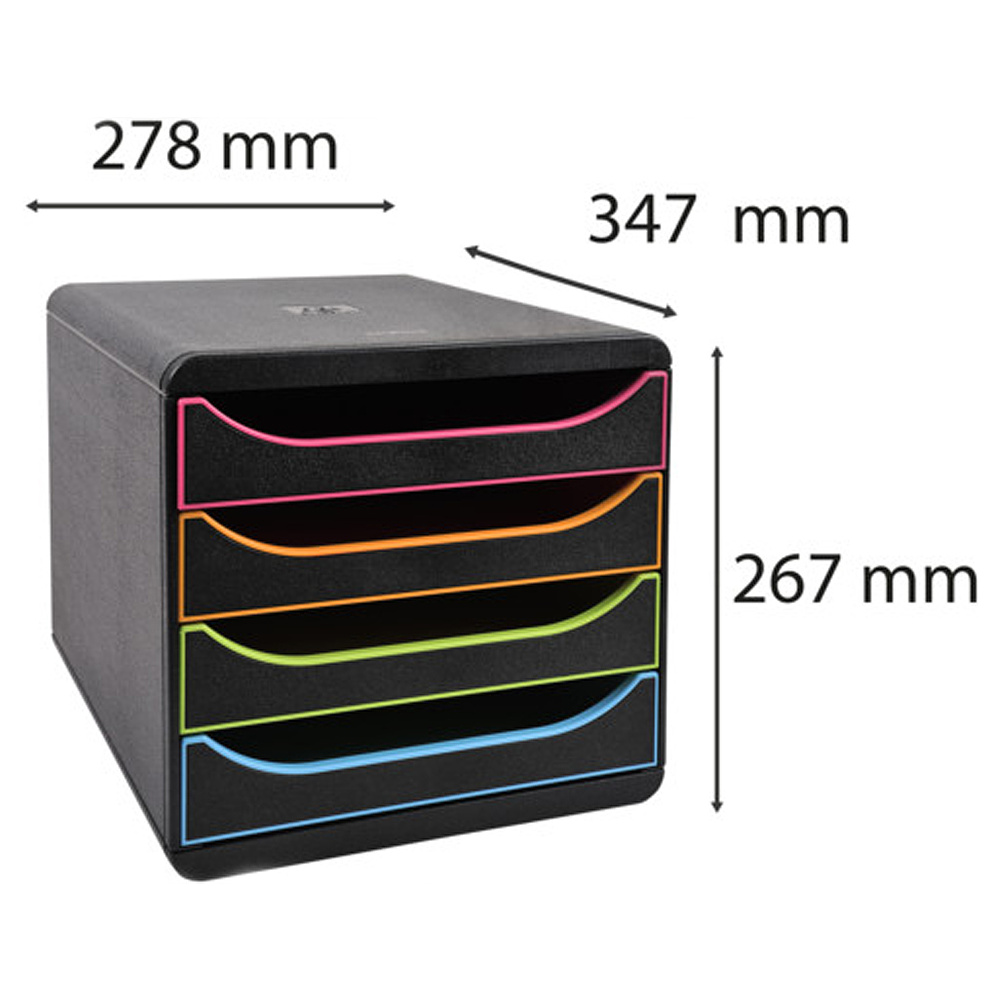 Блок из 4 лотков закрытый "BlackOffice Big Box Plus", 347x278x267 мм - 2