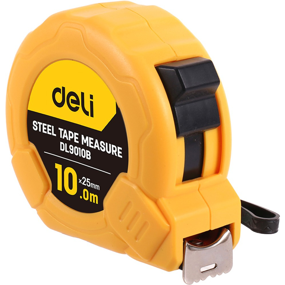Рулетка Deli YS EDL9010B, 10 м х 25 мм, желтый - 2
