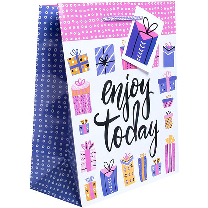  Пакет бумажный подарочный "День рождения", 17.8x22.9x9.8 см, ассорти - 2