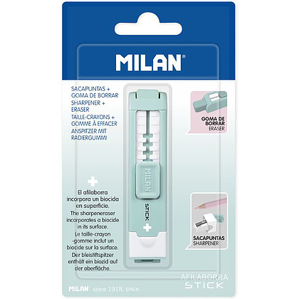 Ластик-точилка Milan "STICK +", зеленый