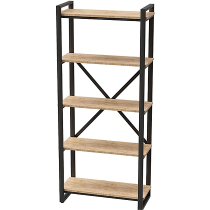 Стеллаж Millwood "Loft CH-3", 800х350х1820 мм, черный, золотой крафт