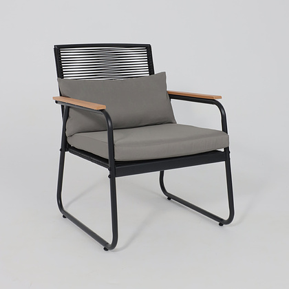 Комплект мебели садовой AksHome GARDENIA (кресло  2 шт, диван 1 шт, стол 1 шт), черный - 28