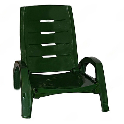 Шезлонг складной на колесах, пластик, темно-зелёный - 3