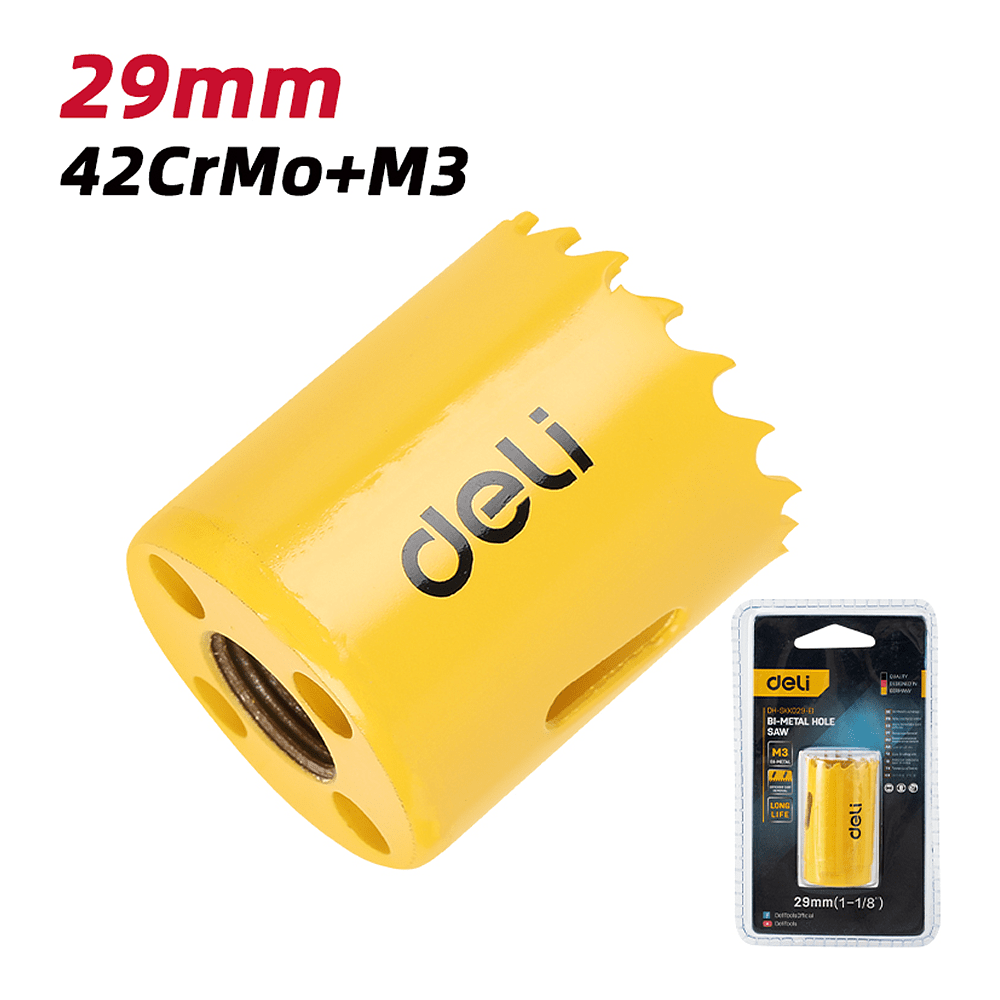 Коронка биметаллическая Deli YS EDH-SKK029-E1, 29 х 38 мм, М14 - 2