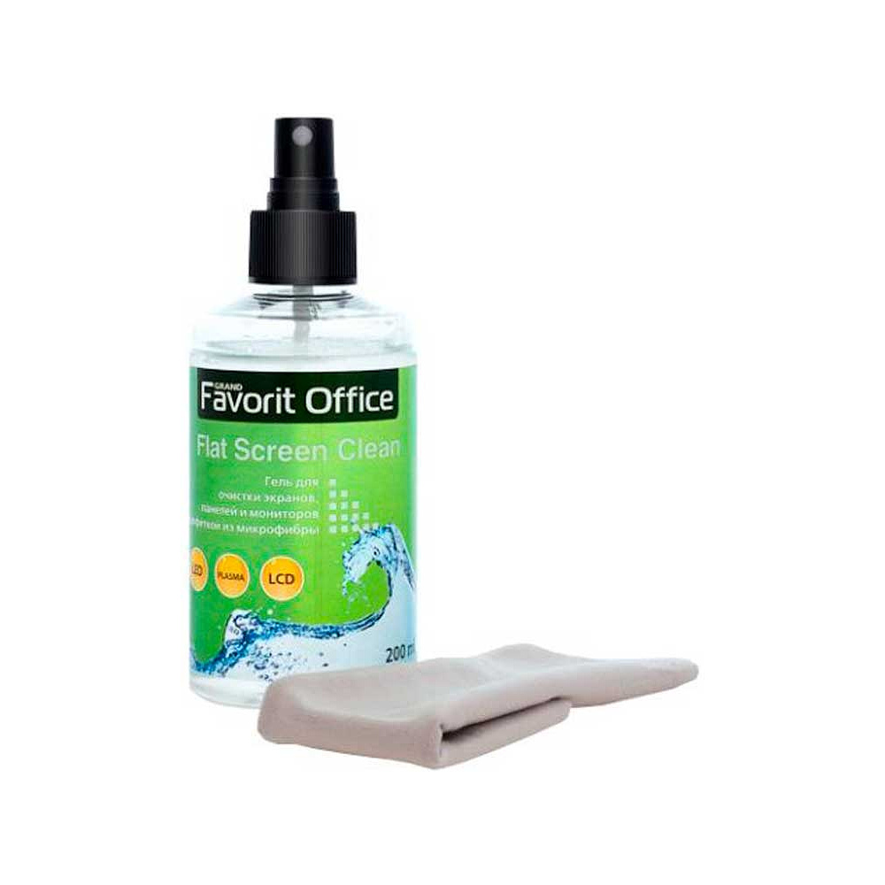 Чистящий набор для экранов "Favorit-Office-Flat Screen Clean", гель 200  мл + салфетка микрофибра