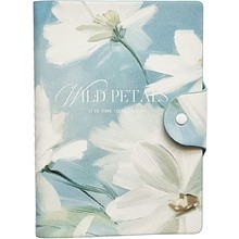 Блокнот "Лепестки", А5, 96 листов, в клетку, на кнопке, голубой