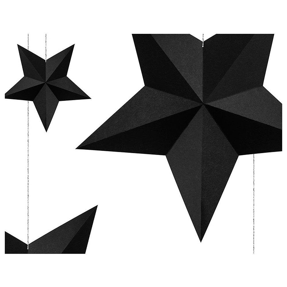 Подвеска декоративная "Звезды", 6 шт, черный - 2