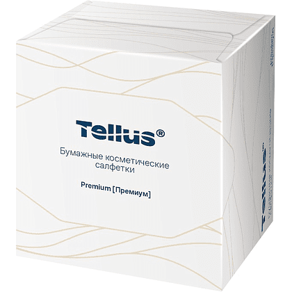 Салфетки косметические Tellus Премиум, 90шт/уп, в кубе - 3