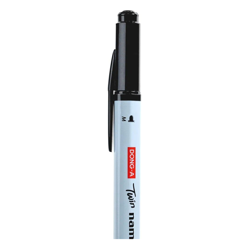 Маркер перманентный "Twin Name Pen", двусторонний, черный - 8