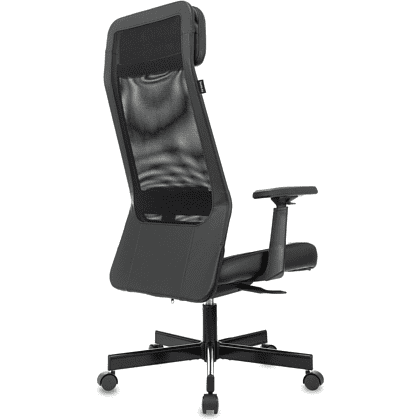 Кресло для руководителя Бюрократ T-995, экокожа/сетка, металл, черный - 4