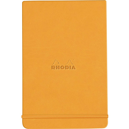 Блокнот "Rhodiarama Webnotepad" на резинке, A5, 96 листов, линейка, оранжевый