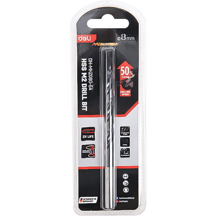 Сверло по металлу Deli RS EDH-MHZ080-E4, 8.0 мм, DIN 338, HSS-TiN - 3