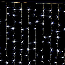 Гирлянда 160 LED "Занавес", 1.5x1.5 м, белый