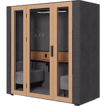 Акустическая кабина двухместная Capsula DUO NEW Comfort, глухая стенка, тёмный войлок