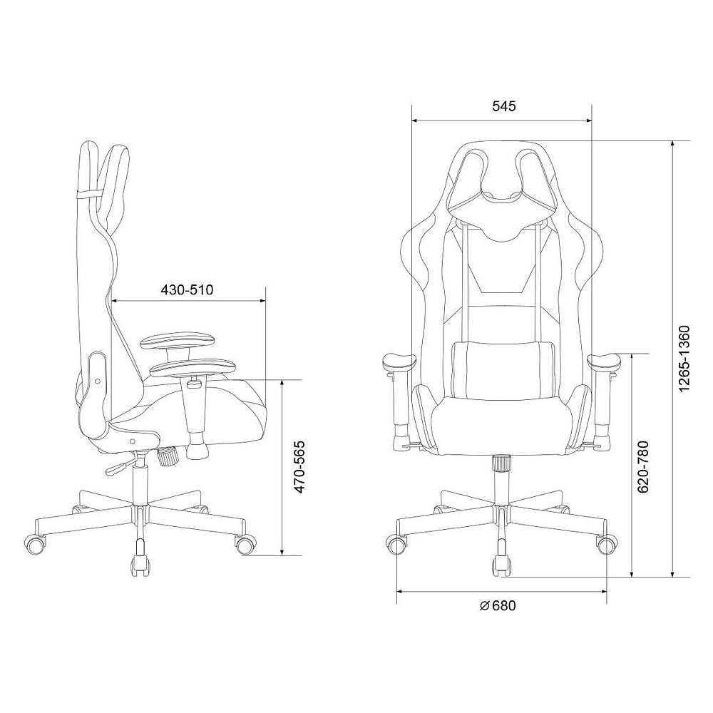 Кресло игровое Бюрократ VIKING "KNIGHT FABRIC", ткань, металл, черный - 16